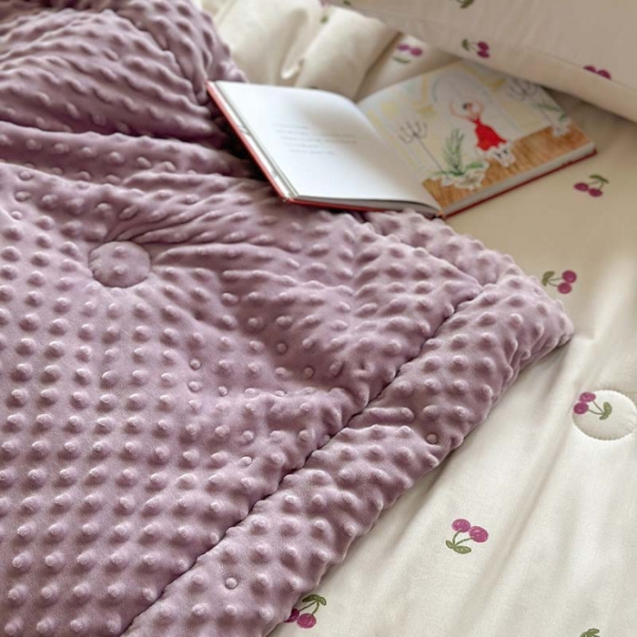 91家纺网 家纺一手货源 找家纺 星期八 2023新款复古碎花全棉豆豆春秋被四件套 小樱桃