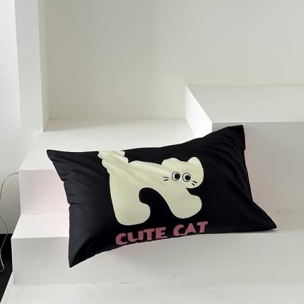 91家纺网 家纺一手货源 找家纺 桃喜 2024新款40支13372全棉印花大版单枕套 猫妮卡