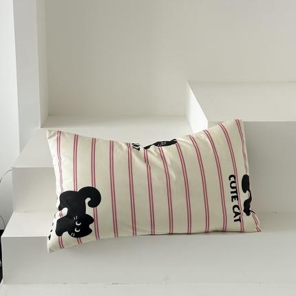 91家纺网 家纺一手货源 找家纺 桃喜 2024新款40支13372全棉印花小版单枕套 猫妮卡