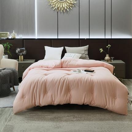 91家纺网 家纺一手货源 找家纺 巴宝路 2025新款亲肤牛奶大豆被 牛奶大豆被 粉