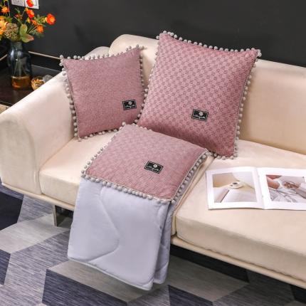 91家纺网 家纺一手货源 找家纺 (总) 伊可爱抱枕被 2023新款全棉色织小提花小清新多针抱枕被