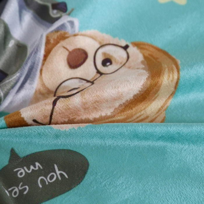 91家纺网 家纺一手货源 找家纺 伊可爱抱枕被 2023新款水晶超柔磨毛四季多针抱枕被 背包熊