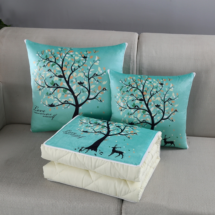 91家纺网 家纺一手货源 找家纺 伊可爱抱枕被 2023新款水晶超柔磨毛四季多针抱枕被 乐园