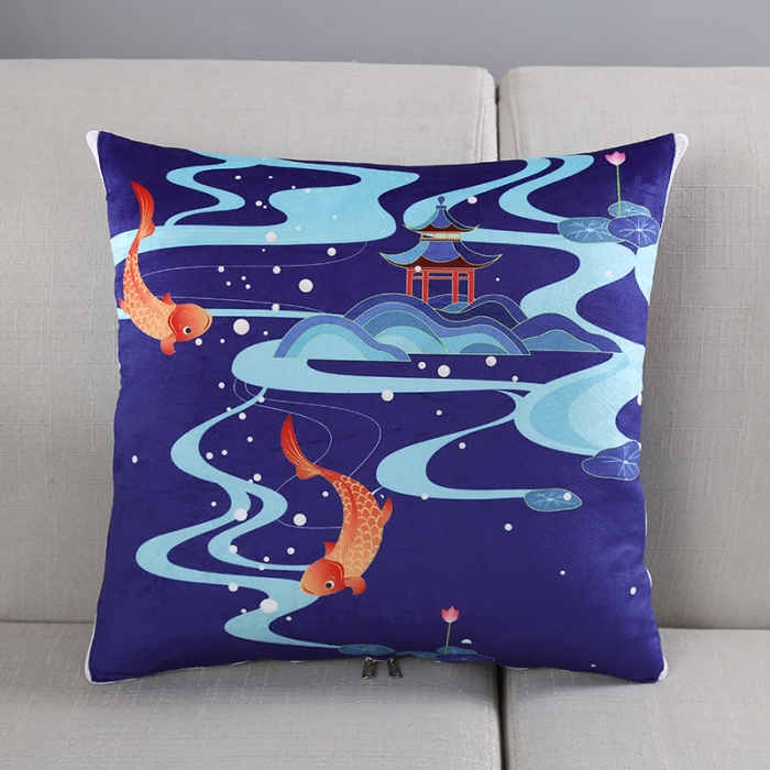 91家纺网 家纺一手货源 找家纺 伊可爱抱枕被 2023新款水晶超柔磨毛四季多针抱枕被 跃龙门