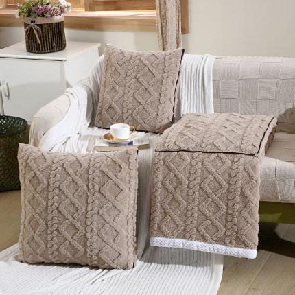 91家纺网 家纺一手货源 找家纺 (总) 伊可爱抱枕被 2023新款塔芙绒提花抱枕被毛毯