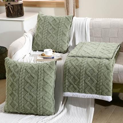 91家纺网 家纺一手货源 找家纺 (总) 伊可爱抱枕被 2023新款塔芙绒提花抱枕被毛毯