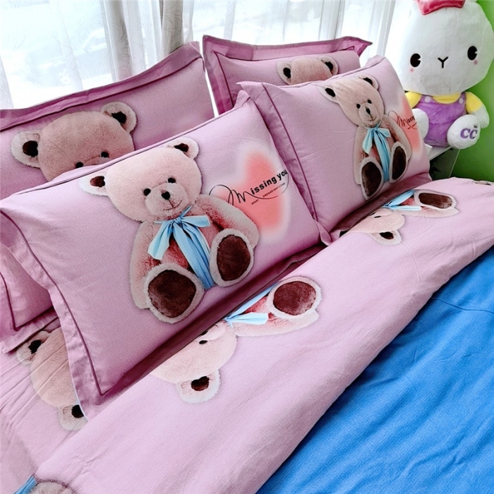 91家纺网 家纺一手货源 找家纺 沐白家居 2023全棉大版生态磨毛四件套 佐恩