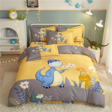 沐白家居 2023全棉大版生态磨毛四件套 小海宝-黄