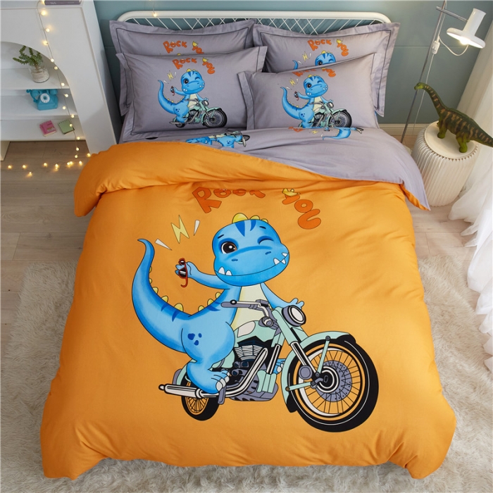 91家纺网 家纺一手货源 找家纺 沐白家居 2023全棉大版生态磨毛四件套 快乐至上