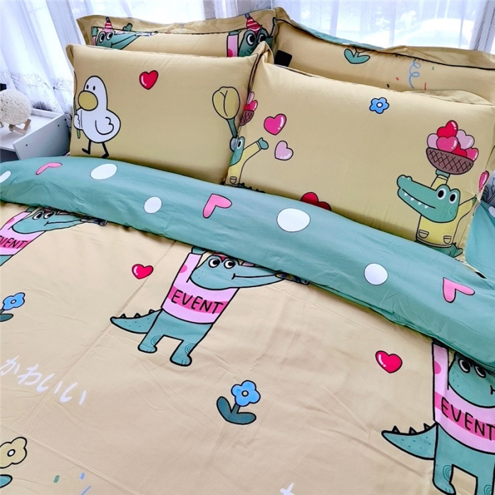 91家纺网 家纺一手货源 找家纺 沐白家居 2023全棉大版生态磨毛四件套 青春无敌