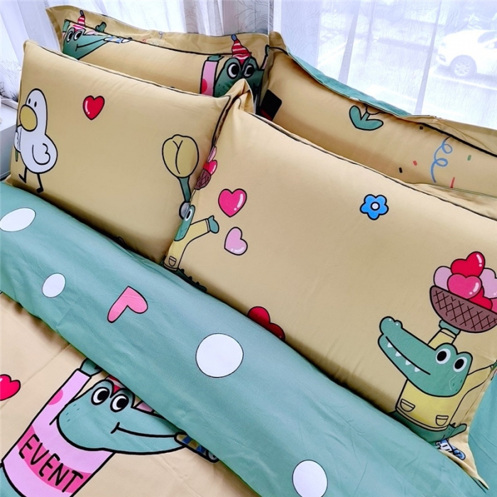 91家纺网 家纺一手货源 找家纺 沐白家居 2023全棉大版生态磨毛四件套 青春无敌