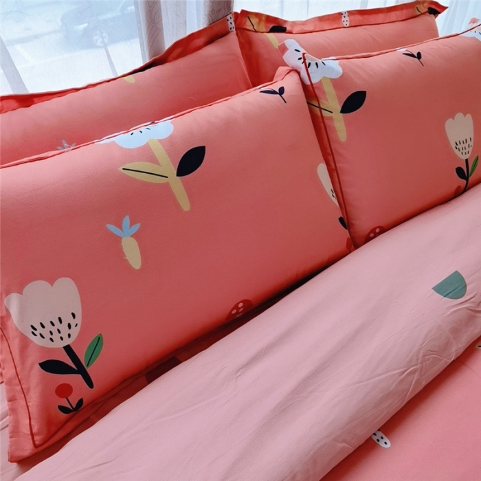 91家纺网 家纺一手货源 找家纺 沐白家居 2023全棉大版生态磨毛四件套 田园兔