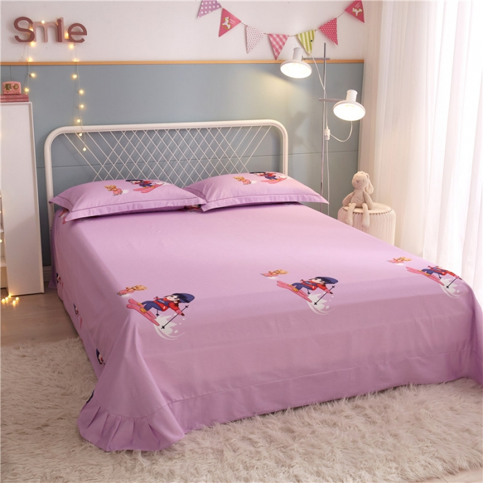 91家纺网 家纺一手货源 找家纺 沐白家居 2023全棉大版生态磨毛四件套 蜜雪冰城-紫