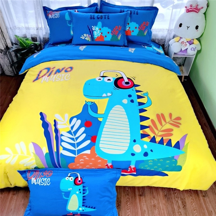 91家纺网 家纺一手货源 找家纺 沐白家居 2023全棉大版生态磨毛四件套 音乐派