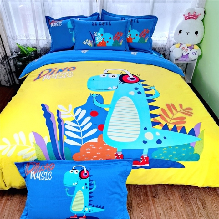 91家纺网 家纺一手货源 找家纺 沐白家居 2023全棉大版生态磨毛四件套 音乐派