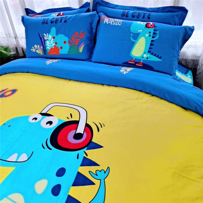 91家纺网 家纺一手货源 找家纺 沐白家居 2023全棉大版生态磨毛四件套 音乐派