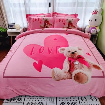 91家纺网 家纺一手货源 找家纺 沐白家居 2023全棉大版生态磨毛四件套 梦琪宝贝