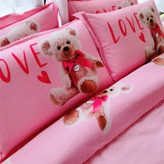 91家纺网 家纺一手货源 找家纺 沐白家居 2023全棉大版生态磨毛四件套 梦琪宝贝