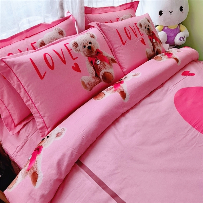 91家纺网 家纺一手货源 找家纺 沐白家居 2023全棉大版生态磨毛四件套 梦琪宝贝