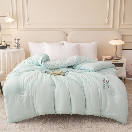 91家纺网 家纺一手货源 找家纺 （总）星航家纺 2025新款原棉大豆被冬被春秋被跑量直播爆款 白色