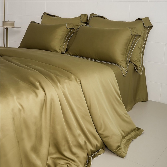 91家纺网 家纺一手货源 找家纺 2023秋冬新款长绒棉-云锦系列英文版 云锦-橄榄绿