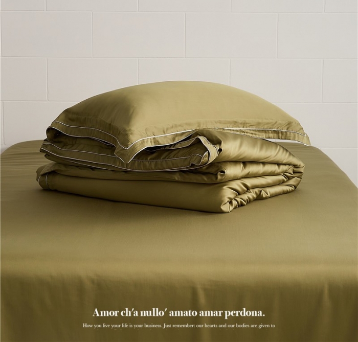 91家纺网 家纺一手货源 找家纺 2023秋冬新款长绒棉-云锦系列英文版 云锦-橄榄绿