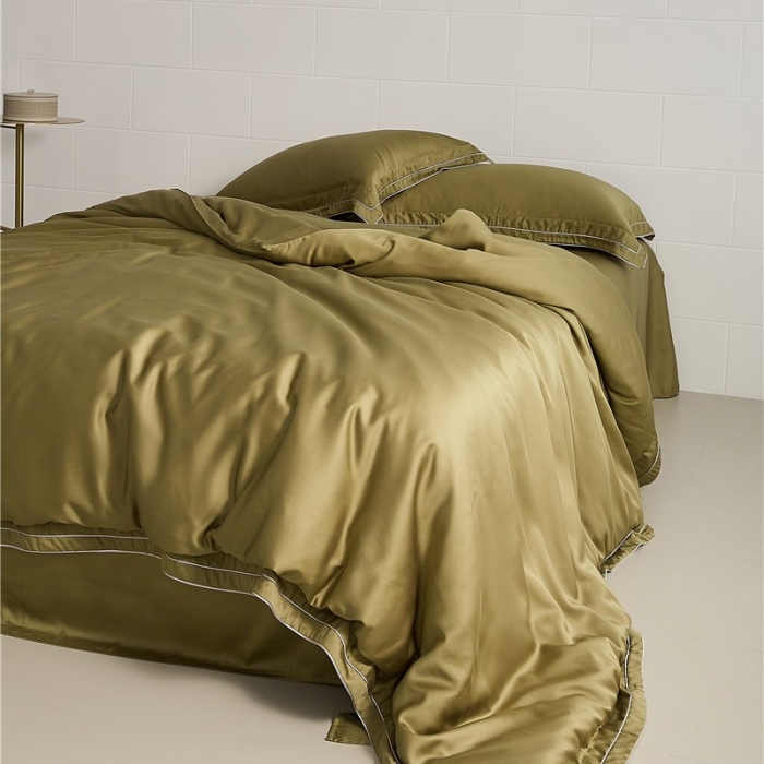 91家纺网 家纺一手货源 找家纺 2023秋冬新款长绒棉-云锦系列英文版 云锦-橄榄绿