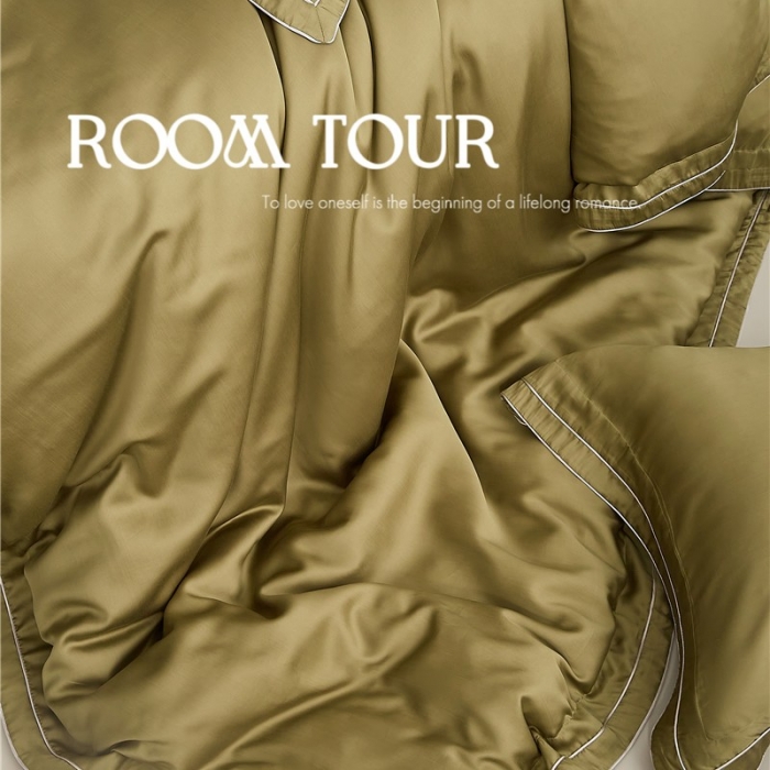 91家纺网 家纺一手货源 找家纺 2023秋冬新款长绒棉-云锦系列英文版 云锦-橄榄绿