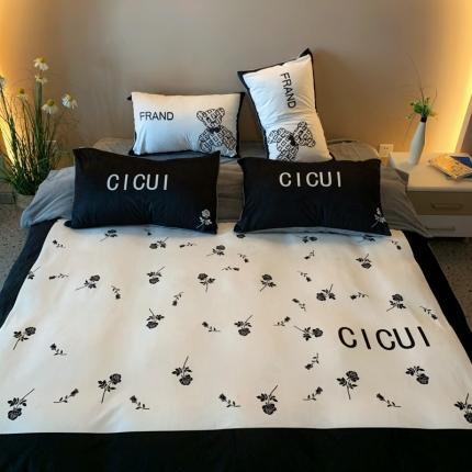 91家纺网 家纺一手货源 找家纺 （总）色鬼布艺 2023新款活性数码印花牛奶绒四件套-场景二