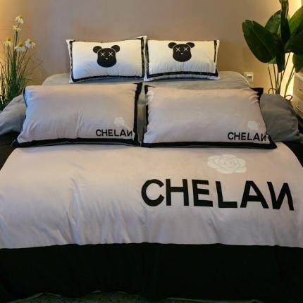 91家纺网 家纺一手货源 找家纺 （总）色鬼布艺 2023新款活性数码印花牛奶绒四件套-场景二