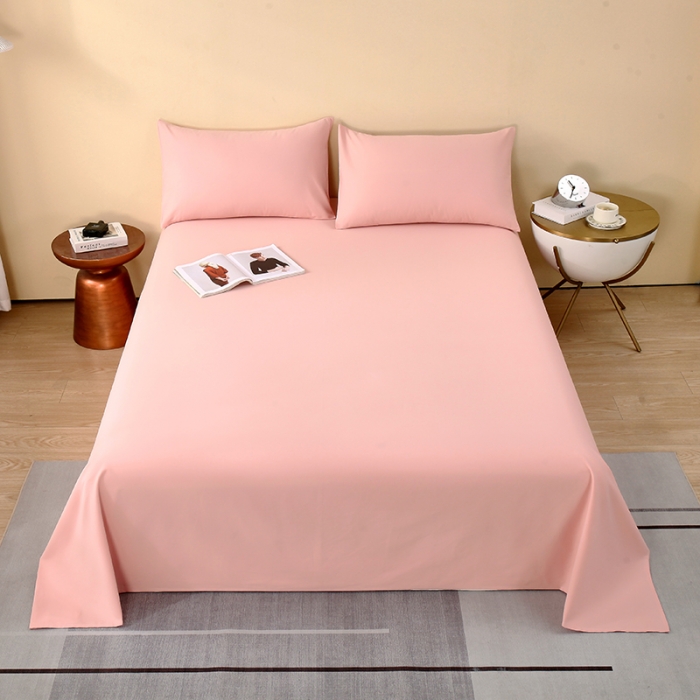 91家纺网 家纺一手货源 找家纺 拼社 全棉加厚磨毛单品-单床单 海棠粉