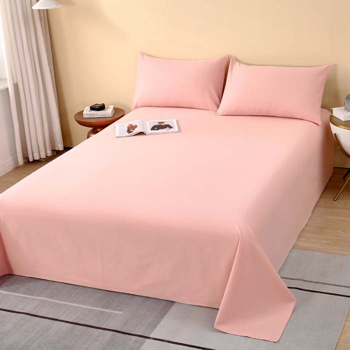 91家纺网 家纺一手货源 找家纺 拼社 全棉加厚磨毛单品-单床单 海棠粉