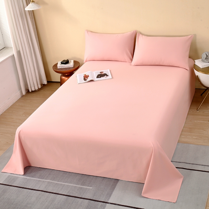 91家纺网 家纺一手货源 找家纺 拼社 全棉加厚磨毛单品-单床单 海棠粉