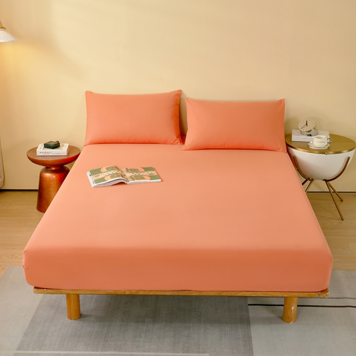 91家纺网 家纺一手货源 找家纺 拼社 全棉加厚磨毛单品-单床笠 活力橙