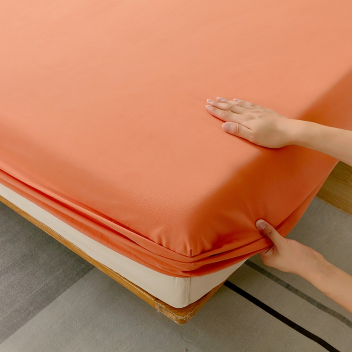 91家纺网 家纺一手货源 找家纺 拼社 全棉加厚磨毛单品-单床笠 活力橙