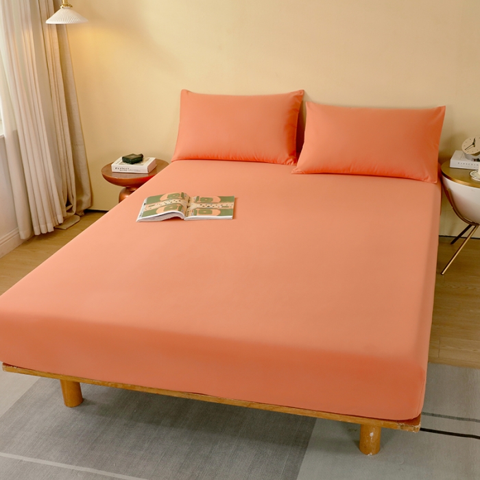 91家纺网 家纺一手货源 找家纺 拼社 全棉加厚磨毛单品-单床笠 活力橙