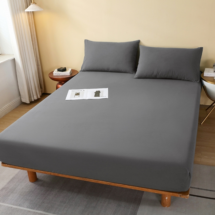 91家纺网 家纺一手货源 找家纺 拼社 全棉加厚磨毛单品-单床笠 魅影灰