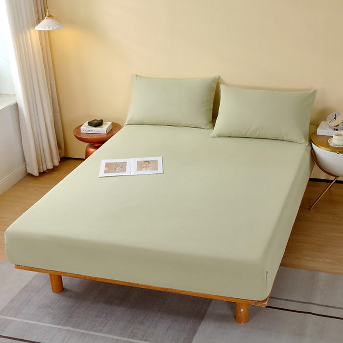 91家纺网 家纺一手货源 找家纺 拼社 全棉加厚磨毛单品-单床笠 牛油果绿