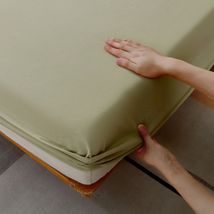 91家纺网 家纺一手货源 找家纺 拼社 全棉加厚磨毛单品-单床笠 牛油果绿