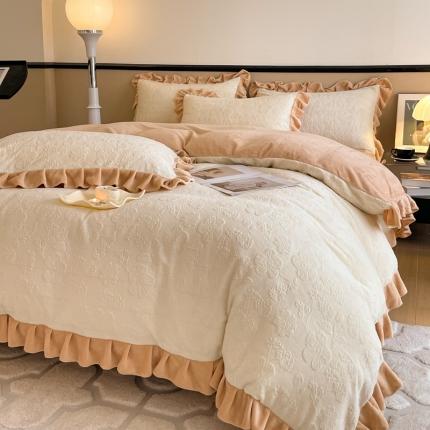 91家纺网 家纺一手货源 找家纺 （总）金牛座 韩版雕花牛奶绒四件套