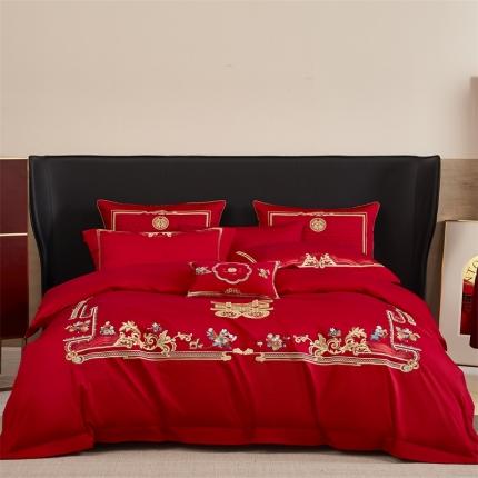 91家纺网 家纺一手货源 找家纺 高大尚 2023秋冬新品 双股长绒棉提花轻奢系列 福贵双全