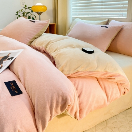 91家纺网 家纺一手货源 找家纺 （总）首尔 2023新款无印风牛奶绒四件套单品系列