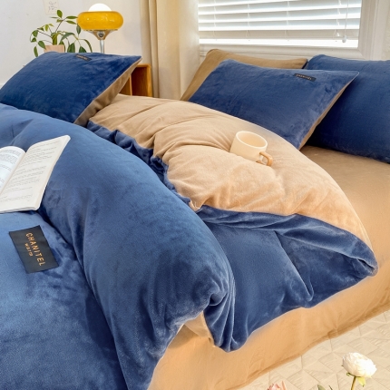 91家纺网 家纺一手货源 找家纺 （总）首尔 2023新款无印风牛奶绒四件套单品系列