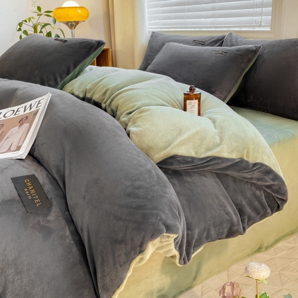 91家纺网 家纺一手货源 找家纺 （总）首尔 2023新款无印风牛奶绒四件套单品系列