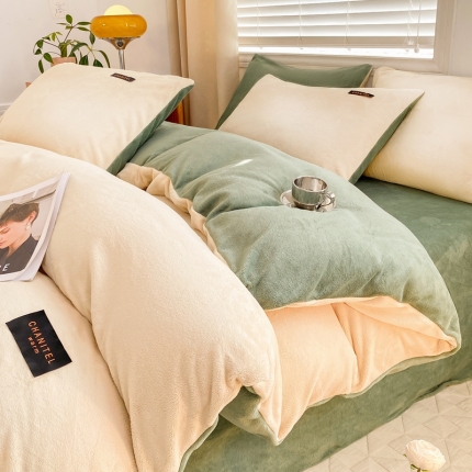 91家纺网 家纺一手货源 找家纺 （总）首尔 2023新款无印风牛奶绒四件套单品系列