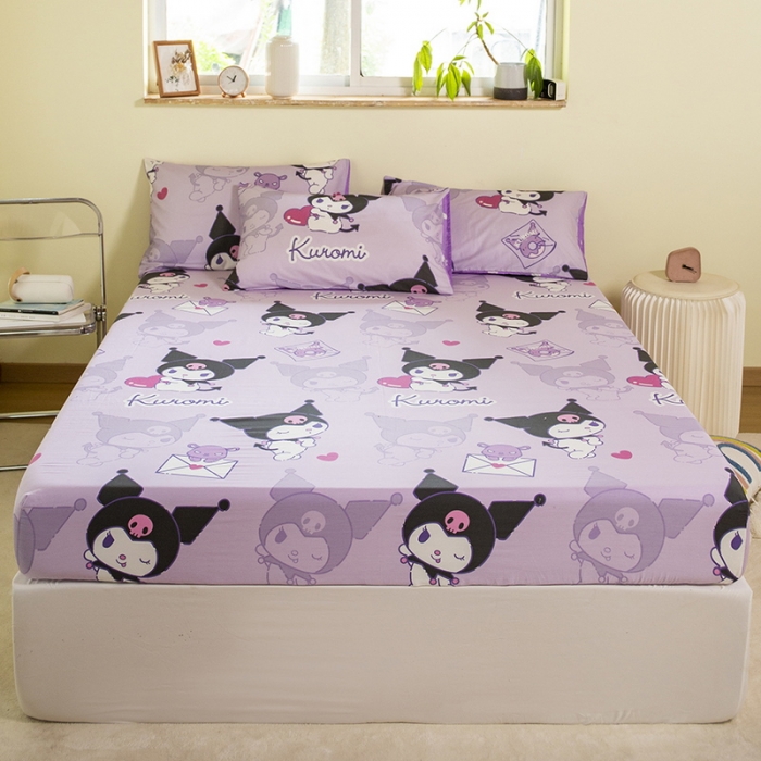 91家纺网 家纺一手货源 找家纺 博雅 2023新款三丽鸥卡通全棉系列-单品床笠（第二批） 开心库洛米