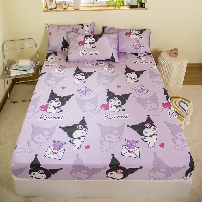 91家纺网 家纺一手货源 找家纺 博雅 2023新款三丽鸥卡通全棉系列-单品床笠（第二批） 开心库洛米