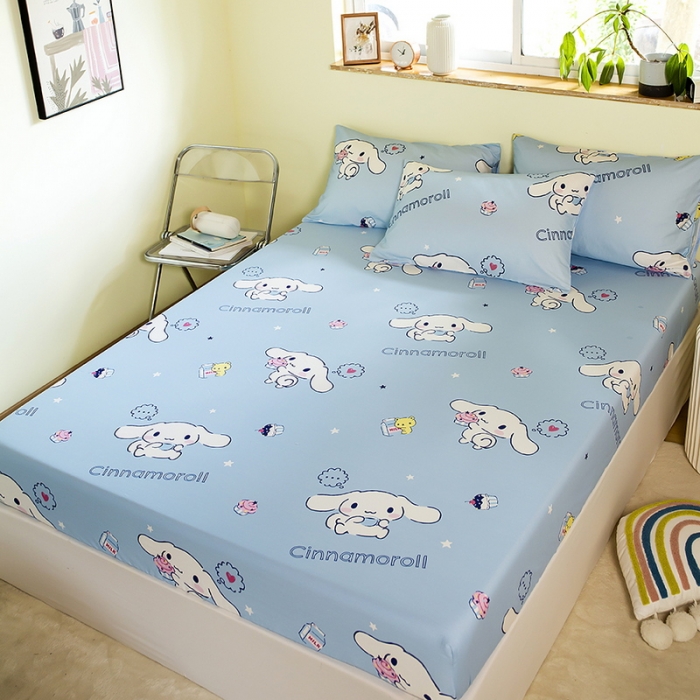 91家纺网 家纺一手货源 找家纺 博雅 2023新款三丽鸥卡通全棉系列-单品床笠（第二批） 甜品玉桂狗