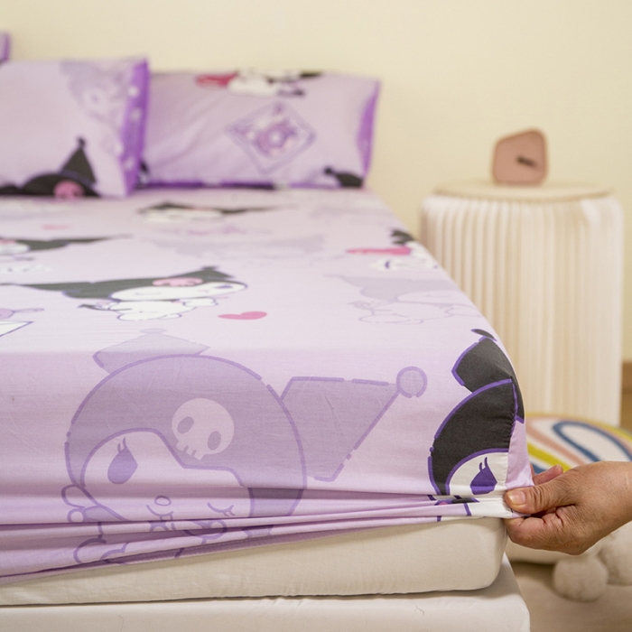 91家纺网 家纺一手货源 找家纺 博雅 2023新款三丽鸥卡通全棉系列-单品床笠（第二批） 开心库洛米