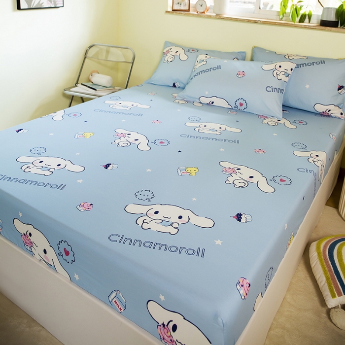 91家纺网 家纺一手货源 找家纺 博雅 2023新款三丽鸥卡通全棉系列-单品床笠（第二批） 甜品玉桂狗